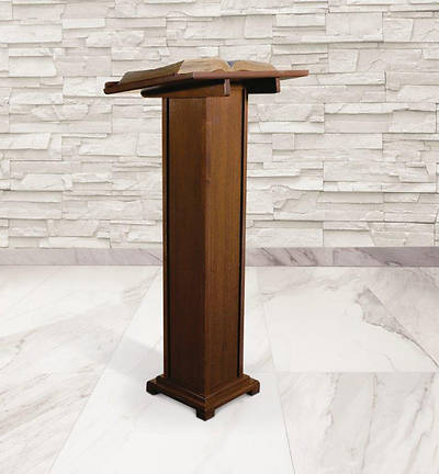Picture of Square Base Lectern - Walnut Stain