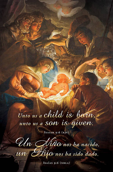 Picture of Christmas Unto Us a Child is Born Bulletin Bilingual