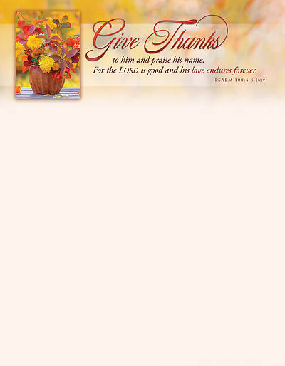 Picture of Give Thanks Thanksgiving Letterhead