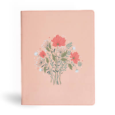 CSB Illustrator's Notetaking Bible, Large Print Edition, Peach Bouquet Leathertouch