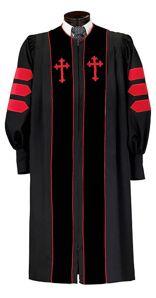 Picture of Pulpit Robe with Pleated Velvet Front - Small Medium