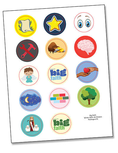 Picture of Cokesbury Kids Big Faith Winter 2025-26 Activity Stickers (Pkg of 6)