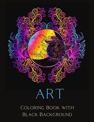Picture of Art Coloring Book with Black Background