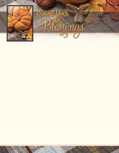 Picture of Count Your Blessings Letterhead Psalm 103:2 NIV