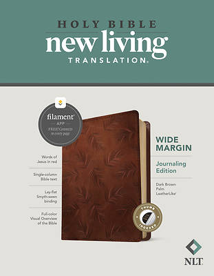 Picture of NLT Wide Margin Bible, Filament Enabled Edition (Red Letter, Leatherlike, Dark Brown Palm, Indexed)