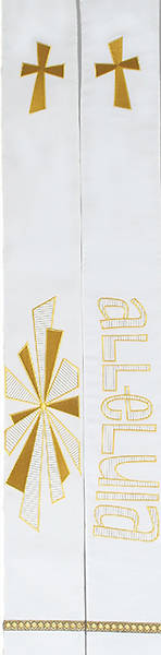 Picture of Alleluia White Cathedral Stole with Embroidery