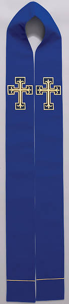 Picture of Contemporary Double Overlay Cross Stole Blue - 110"