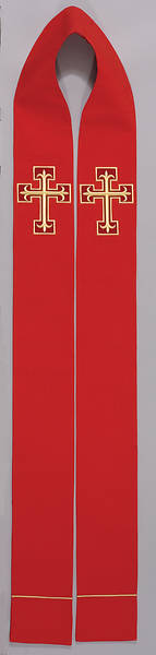 Picture of Contemporary Double Overlay Cross Stole Red - 110"