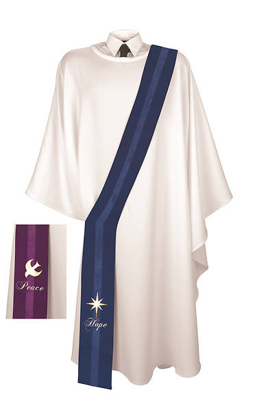 Picture of Chrismons Hope/Peace Reversible Advent Deacon Stole