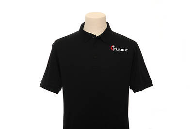 Picture of UMC Clergy Cross and Flame Polo With Pocket