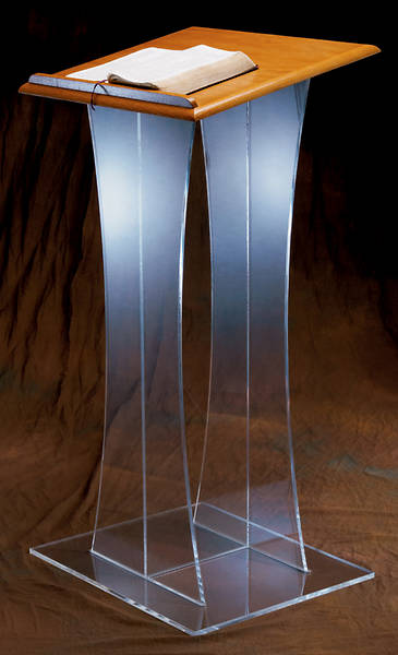 Picture of Woerner 3304W Acrylic Lectern with Wood Top